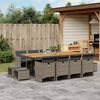 vidaXL Garden Dining Set Grey and Brown PE Rattan 12-Seater Collapsible