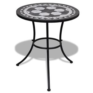 vidaXL Garden Table Black and White Tough Powder-coated Iron