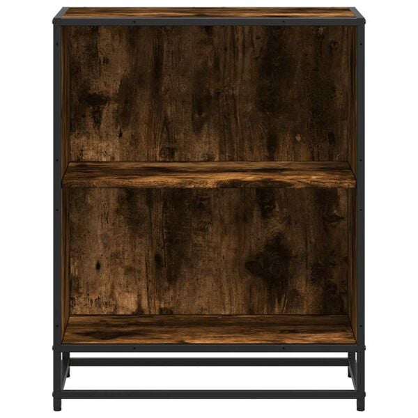 vidaXL Book Cabinet Smoked oak Engineered wood and metal Medium