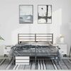vidaXL Bed Frame Black Steel King Bed Frame Rectangular Traditional