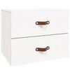 vidaXL Wall-mounted Bedside Cabinet Set of 2 White Solid pine wood