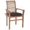 vidaXL Dining Chair Set of 4 Taupe Teak Wood Standard Stackable