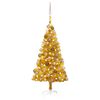 vidaXL Artificial Pre-lit Christmas Tree with Ball Set Gold 47.2" PET