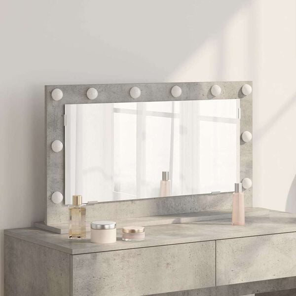vidaXL Vanity Mirror with Mirror Concrete Grey 31.50 x 17.72 x 7.09 in