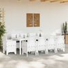 vidaXL Garden Dining Set 11 pcs White Polt rattan