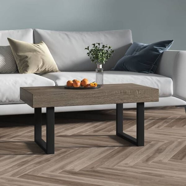 vidaXL Coffee Table Grey MDF with veneer Medium Durable Coffee Table