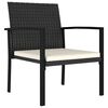 vidaXL Dining Set Black Table and Chairs, Cream Cushions