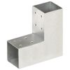 vidaXL Post Connectors 4 pcs L Shape Galvanised Metal 2.80x2.80"