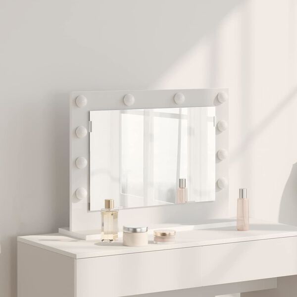 vidaXL Vanity Mirror with Mirror White 23.62 x 17.72 x 7.09 in
