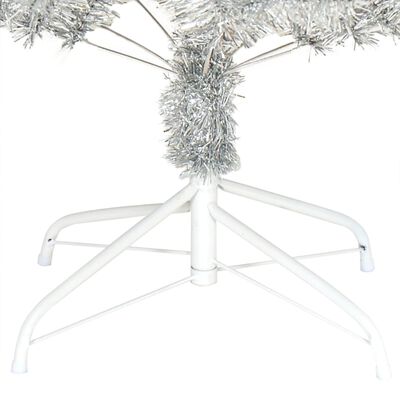 vidaXL Artificial Christmas Tree with Stand Silver 8 ft PET