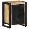 vidaXL Bedside Cabinet Natural wood, Black Solid Mango Wood, Iron Medium