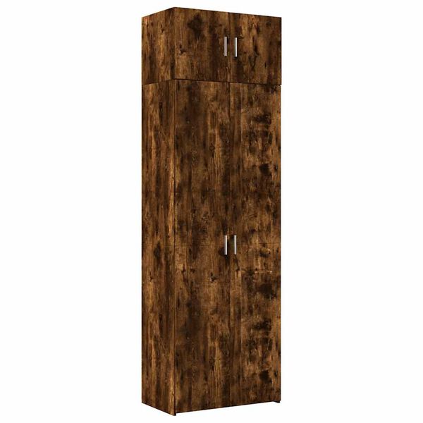 vidaXL Storage Cabinet Smoked Oak 27.6"x16.7"x88.6" Engineered Wood