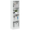 vidaXL Bookcase High Gloss White Engineered Wood 15.7 x 9.4 x 56.3 in