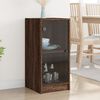 vidaXL Side Cabinet with Glass Doors Brown Oak 13.8"x14.6"x29.7"