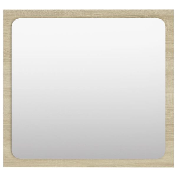 vidaXL Mirror Sonoma Oak Engineered wood, Acrylic 15.7 x 0.6 x 14.6 in
