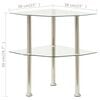 vidaXL Side Table Transparent Tempered glass Medium Accent Table