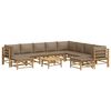 vidaXL Garden Lounge Set Taupe Bamboo Medium Modular Garden Lounge Set