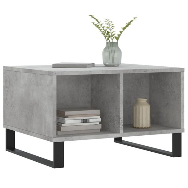 vidaXL Coffee Table Concrete gray Engineered wood, metal Medium