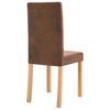 vidaXL Dining Chair Set of 4 Brown Faux Suede, Wood Standard Sturdy