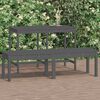 vidaXL Garden Bench Grey Solid pine wood 62.8x17.3x17.7 in Durable