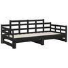 vidaXL Day Bed Black Solid pine wood 2x