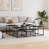vidaXL Coffee Table Black Engineered wood, metal Large Adjustable Feet