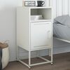 vidaXL Bedside Cabinet White Steel Compact Bedside Cabinet Rectangular