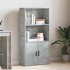 vidaXL Bookcase Concrete gray Engineered wood Medium Bookshelf