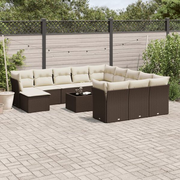 vidaXL Garden Sofa Set Brown