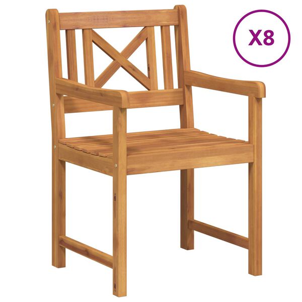 vidaXL Garden Chair 8 pcs 56 x 56 x 90 cm Solid Acacia Wood