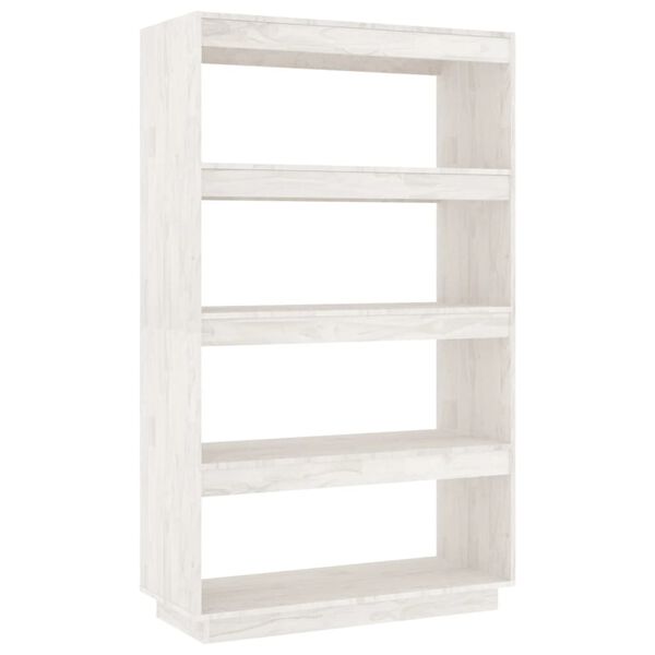 vidaXL Book Cabinet White Solid pine wood Medium Book Cabinet