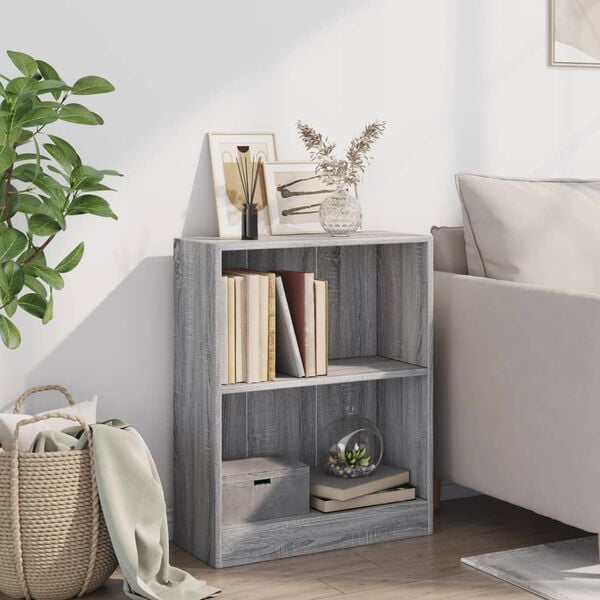 vidaXL Bookshelf Grey Sonoma Engineered wood Compact Bookshelf