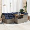vidaXL 7 Piece Patio Sofa Set with Cushions Gray Poly Rattan