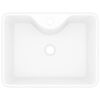 vidaXL Ceramic Bathroom Sink Basin with Faucet Hole White Square