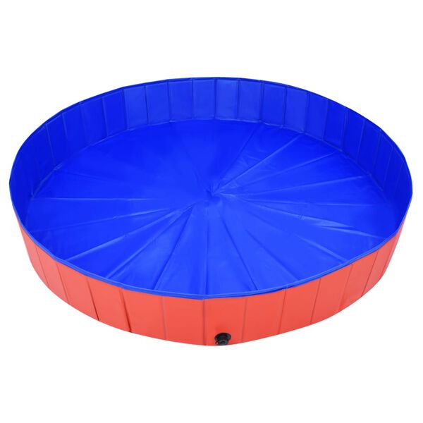 vidaXL Dog Swimming Pool Red PVC Extra Large Collapsible Circular