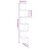 vidaXL Wall Corner Shelf Smoked oak Engineered wood Large Wall mounting