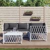 vidaXL Garden Lounge Set White Woven fabric, powder-coated steel, textilene