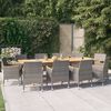 vidaXL Garden Dining Set Grey