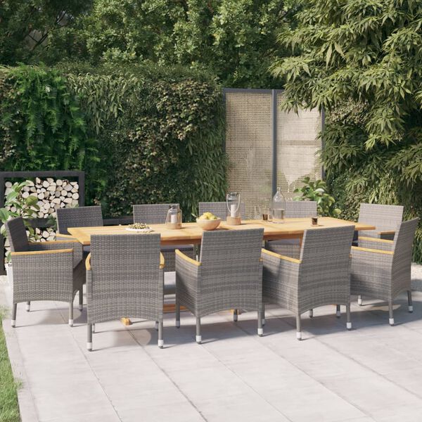 vidaXL Garden Dining Set Grey
