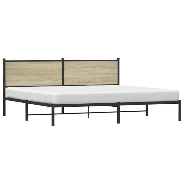 vidaXL Bed Frame Sonoma Oak Steel, engineered wood Full Bed Frame
