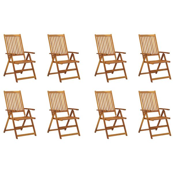 vidaXL Garden Chair Set of 8 Anthracite Solid Acacia wood Standard
