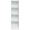 vidaXL Bookcase High Gloss White Engineered Wood 15.7 x 9.4 x 56.3 in