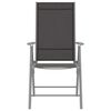 vidaXL Garden Chair Set of 6 Black and silver Aluminum, Textilene