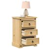 vidaXL Bedside Cabinet Honey Solid pine wood, engineered wood, metal