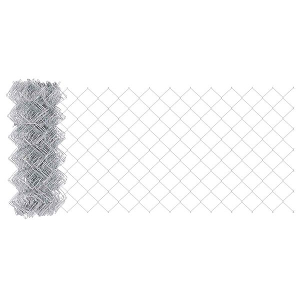 vidaXL Chain Link Fence Silver 984.3" x 15.7" Galvanized steel