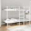 vidaXL Bunk Bed White Steel 39.4 x 79.0 in Bunk Bed Rectangular