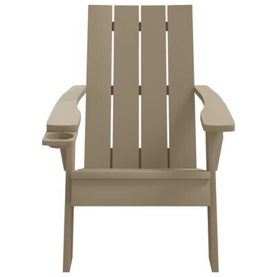 vidaXL Patio Adirondack Chair Light Brown 29.5"x34.8"x35.2" Polypropylene