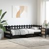 vidaXL Day Bed Black Solid pine wood Standard double Expandable