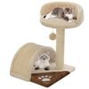 vidaXL Cat Tree Beige and Brown Particle board, Soft plush, Sisal rope
