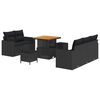 vidaXL Garden Sofa Set with Cushion 8 pcs Black Poly Rattan
